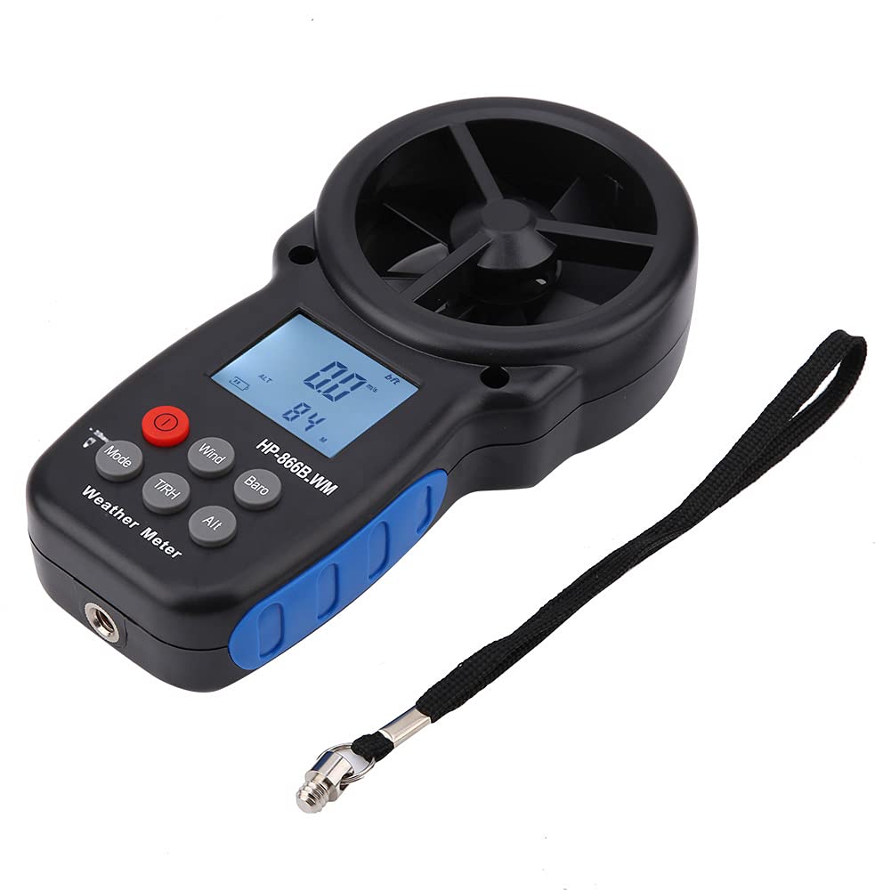 Hidyliu Anemometro Digitale 866B-WM Misuratore Portatile della velocità del per Sport All'aria Aperta e Monitoraggio Meteorologico Materiale ABS