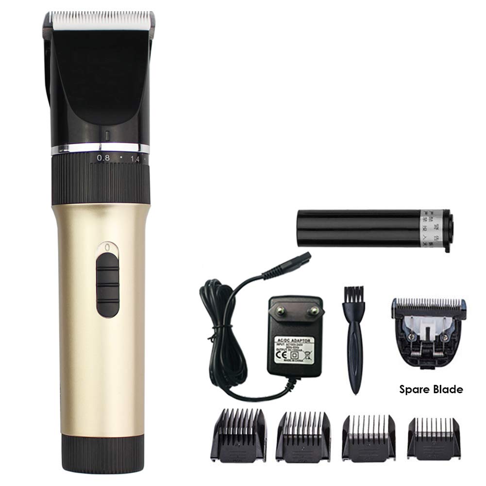 Épilateur de poils pour animaux de compagnie et peignes rechargeables 4 vitesses or pour chien