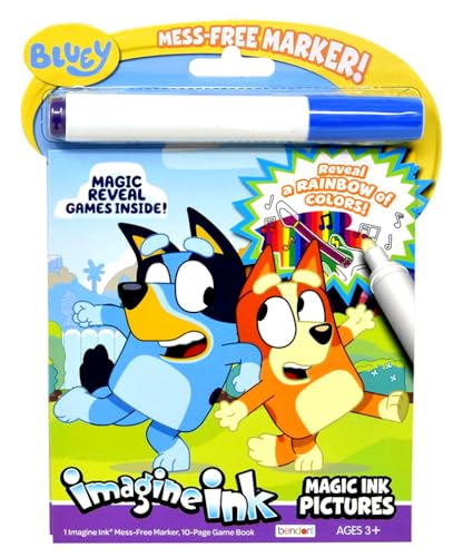 Bluey Magic Ink Coloring Book Set for Kids- Bundle with 2 Bluey Imagine Ink Coloring Books with Invisible Ink Pens, Stickers and More - image 3