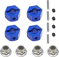 Vista 2 de Bujes hexagonales de aluminio de 0.472 in con pasadores de eje de repuesto de tuercas de 1654 para RC Traxxas 1/10 Slash 4x4, Stampede 4WD