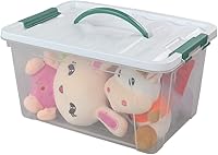 Vista 5 de Gloreen Contenedores de almacenamiento transparentes de 14 cuartos de galón con tapa y asa, contenedores de plástico apilables multiusos