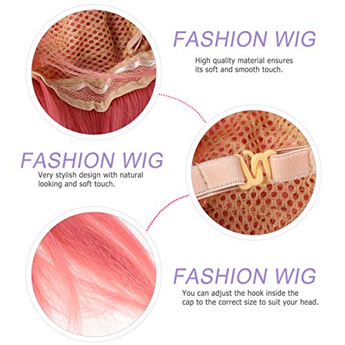 Lurrose Peruca Cosplay Longa Colorida Reta Cheia Com Franja Peruca Lolita Fantasia de Cosplay de Hal