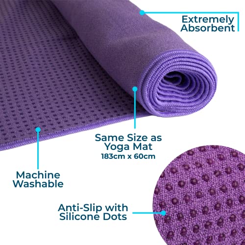 Yoga-Mad Grip Dot Yoga Towel, 183cm x 60cm, Non Slip Yoga Towel, Silicone Dots, Ideal for Hot Yoga & Pilates, Washable Grip Towel, Free Carry Bag - Image 6