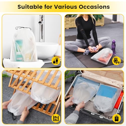 Vorspack Shoe Bags for Travel, 6 Pcs, Transparent, Drawstring, Large - image 7