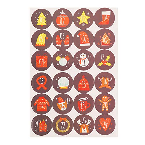 Télécharger Étiquette autocollante « Merry Christmas » pour calendrier de l'Avent - Numéro de décoration de Gratuit