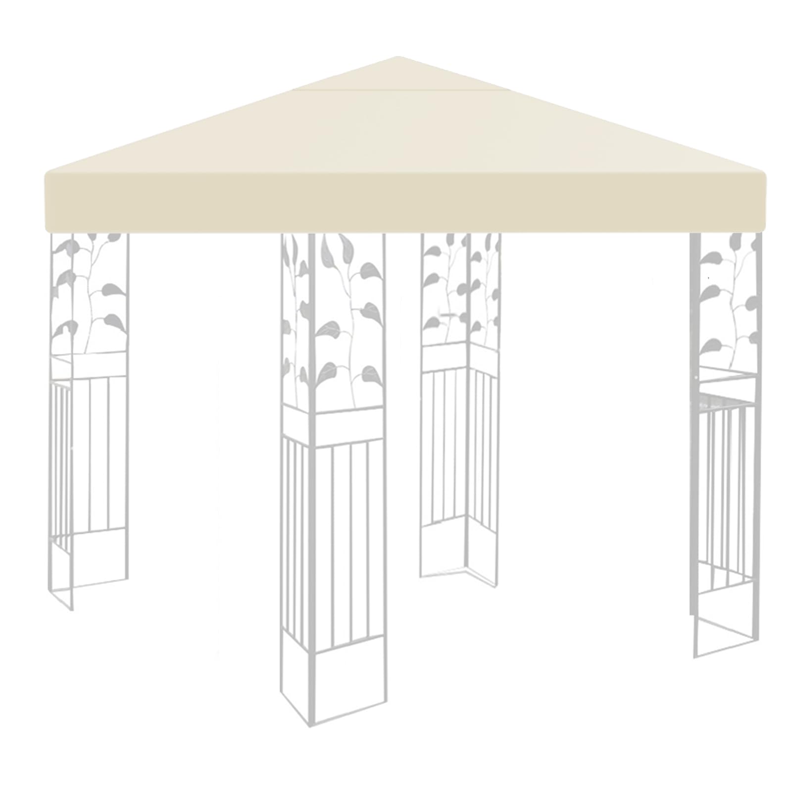 Techo de repuesto para cenador, 3 x 3 m, resistente al agua, estable, resistente al invierno, 160 g/m², color beige, para jardín, cenador plegable, resistente a las tormentas