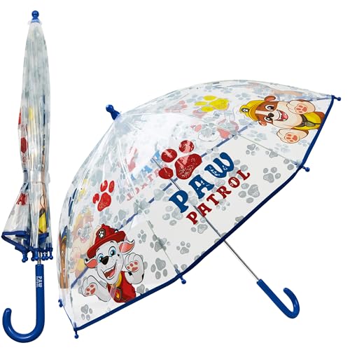 Paw Patrol Stick Umbrella for Kids Clear Dome Lightweight Kids Umbrella Travel Accessories - Kids Gifts (Blue)