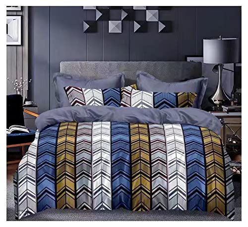 Home Designs Glace Cotton Double Printed Bed Duvet Cover Set (90 x 100 Inches)(Multicolor) Design_22