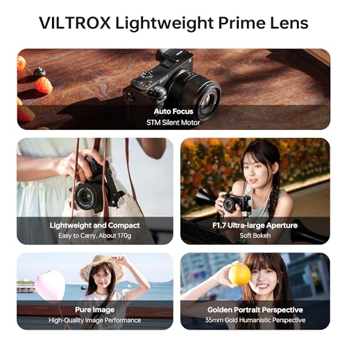 Image of VILTROX AF 35mm F1.7 Air E Lens for Sony E Mount, f /1.7 Large Aperture APS-C Auto Focus Prime Lens Compatible with Sony E-Mount Mirrorless Cameras ZV-E10 II EV10 a6700 a6600 a6400 a7c ii a7rv a7iii