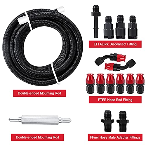25FT PTFE Fuel line Kit: 6AN 3/8" Fuel Hose EFI LS Fuel Injection line E85 Oil Gas Hose Fitting Kit Nylon Stainless Steel - Image 6