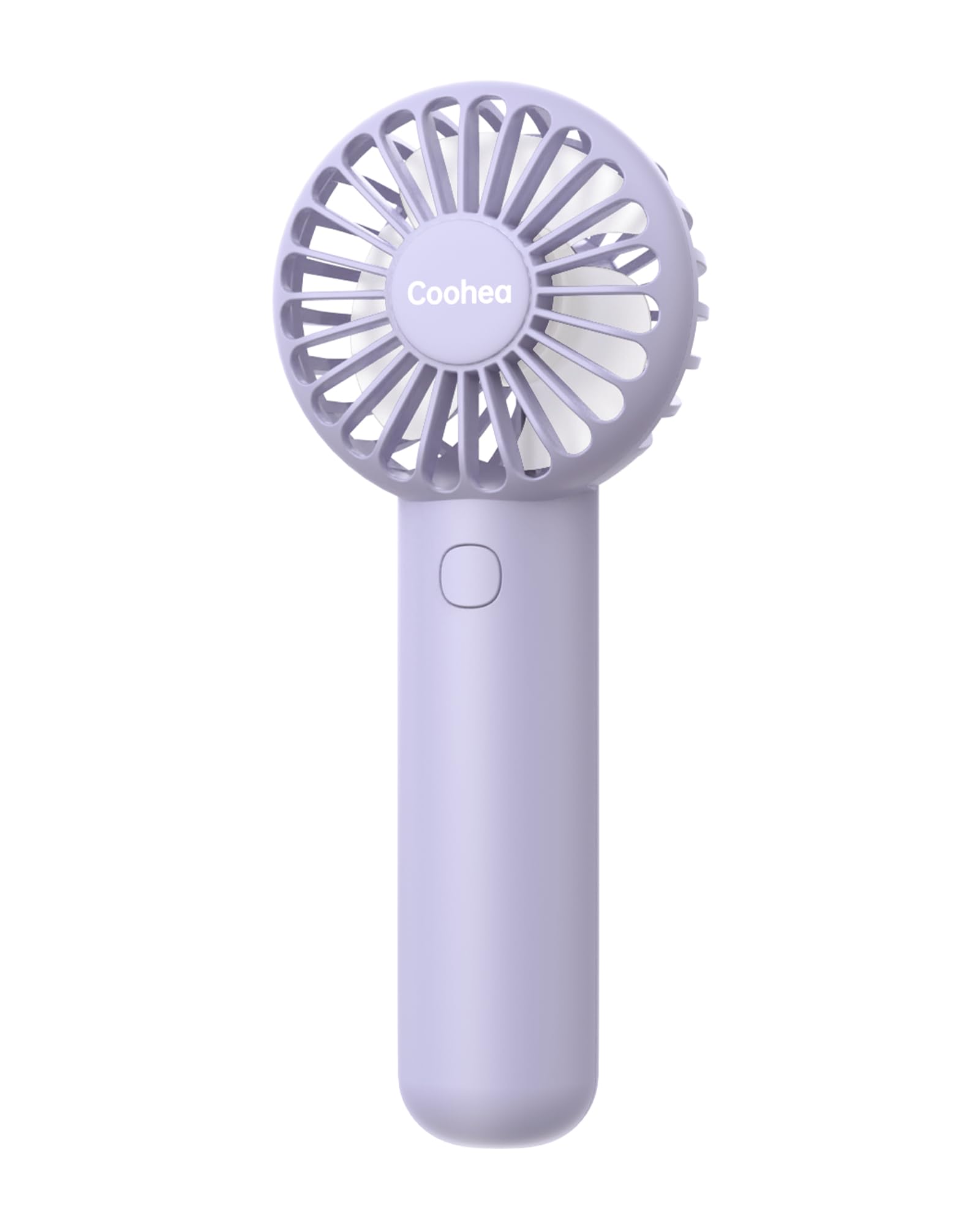 Mini Handheld Fan, Small Cute Design, 3 Powerful Speeds, USB Rechargeable Battery Operated, Portable Personal Fan with Base & Lanyard, for Eyelash Makeup Travel Beach Office Desk, Purple