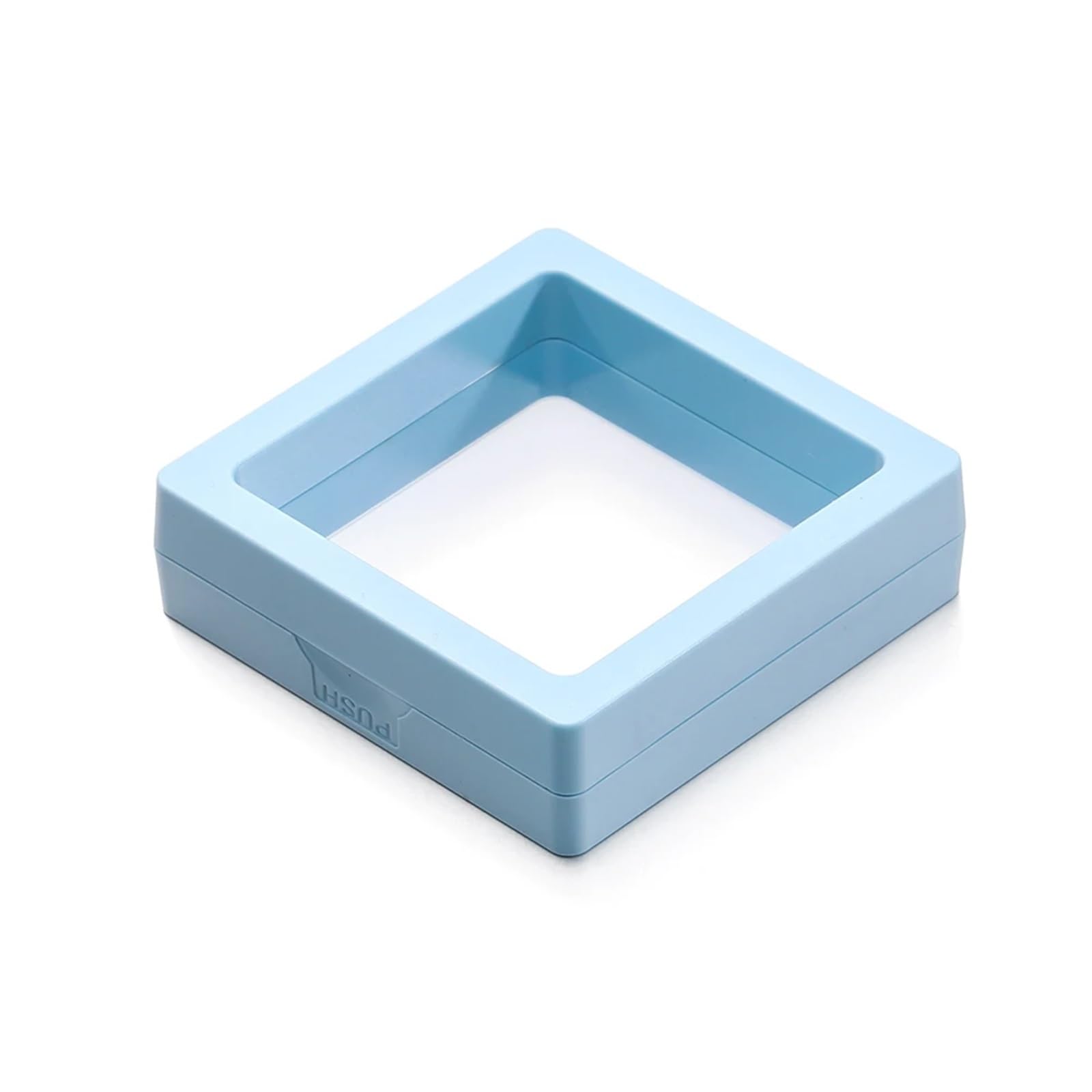 20pcs Colorful 3D Floating Display Case Jewelry Storage Box Film Suspension Hand String Bracelet Elastic For Earring Necklace Bracelet(Sky blue,7x7cm)