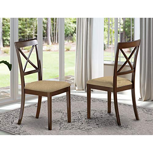 East West Furniture Whi-W Dining Chairs, Faux Leather Upholstered Seat, Boc-Cap-Lc #TOP2
