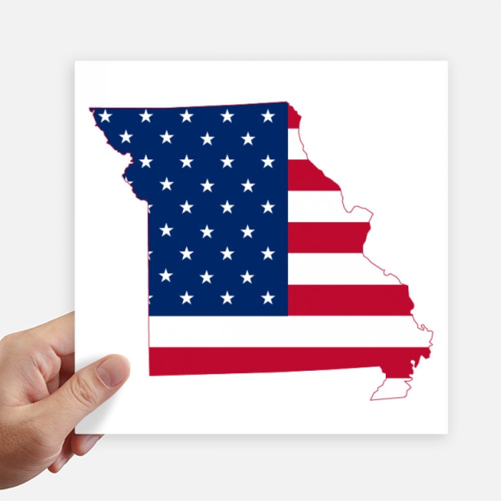 Stickers drapeau américain Missouri forme carrée 20cm de 4 pièces