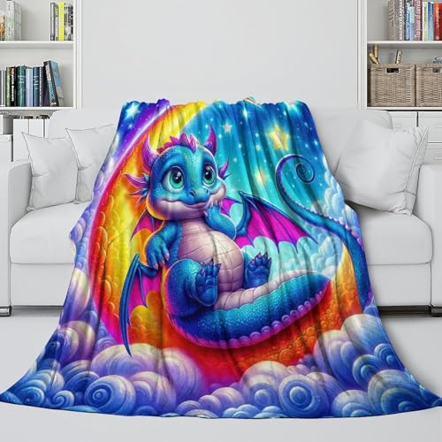 Couverture ptérosaure 3D en microfibre chaude pour lit et canapé 180x200cm