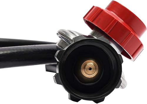 Miniatura 7 de Xuthusman Estufa de gas portátil de un solo quemador para exteriores, cocina de propano con manguera reguladora ajustable de 0 a 20 psi para