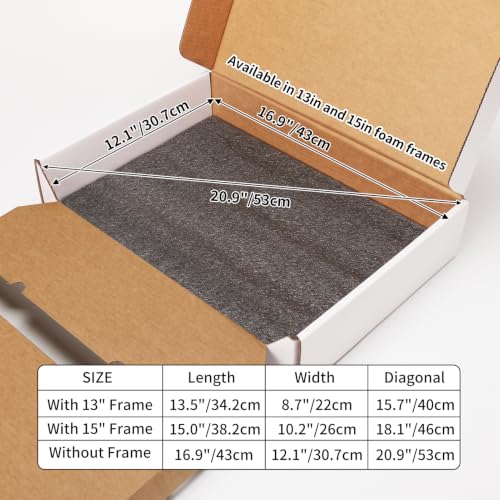 Image of CRUGLA White Laptop Shipping Box with Cushioned Foam, Up to 17 inch Corrugated Cardboard Mailer for Laptop Notebook Shipment, Secure Packaging Solution, 1 Pack