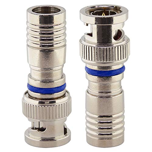 Conector BNC macho coaxial para cable RG6 RG59 2 unidades miniatura 4