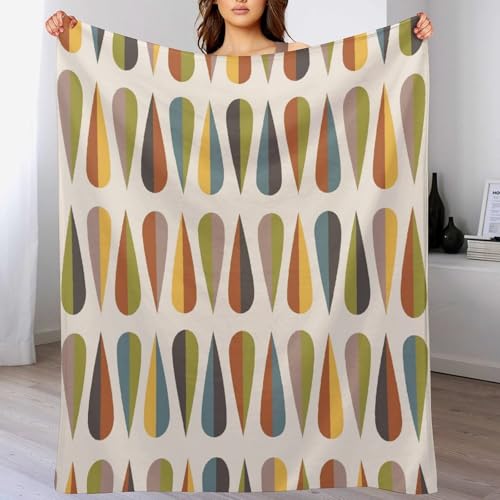 Yearn Jear Mid Century Retro Throw Blanket, Modern Geometric Pattern Throws Blankets for Sofa Couch Bed 30x40 inch