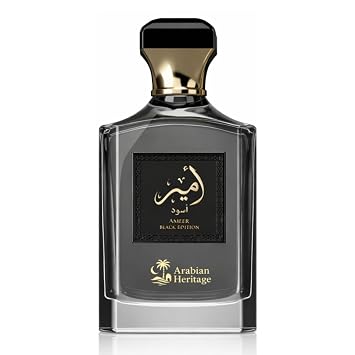 Ameer Black Edition Arabic Perfume Unisex Eau De Parfum, Long-Lasting Arabian Fragrance - Saffron, Rose, Oud Scent - 100ml / 3.4 oz