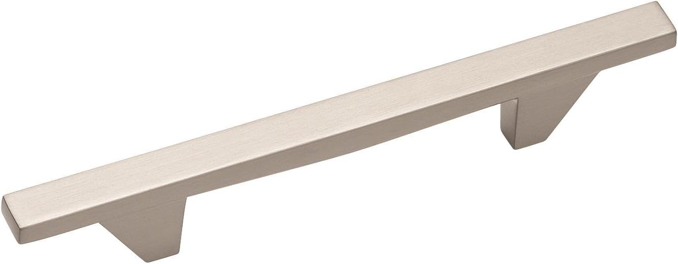 Amerock | Cabinet Pull | Satin Nickel | 3-3/4 inch (96 mm) Center to Center | Sleek | 1 Pack | Drawer Pull | Drawer Handle | Cabinet Hardware