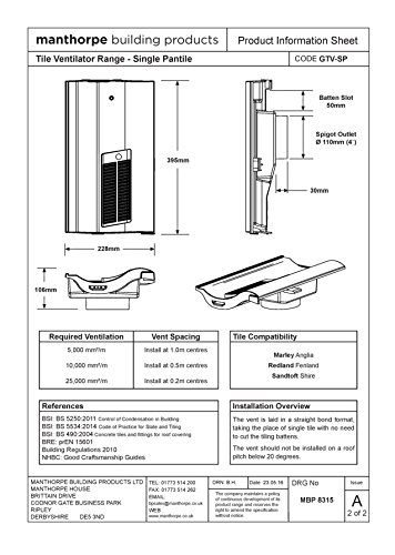Manthorpe singolo Pantile roof tile Vent con