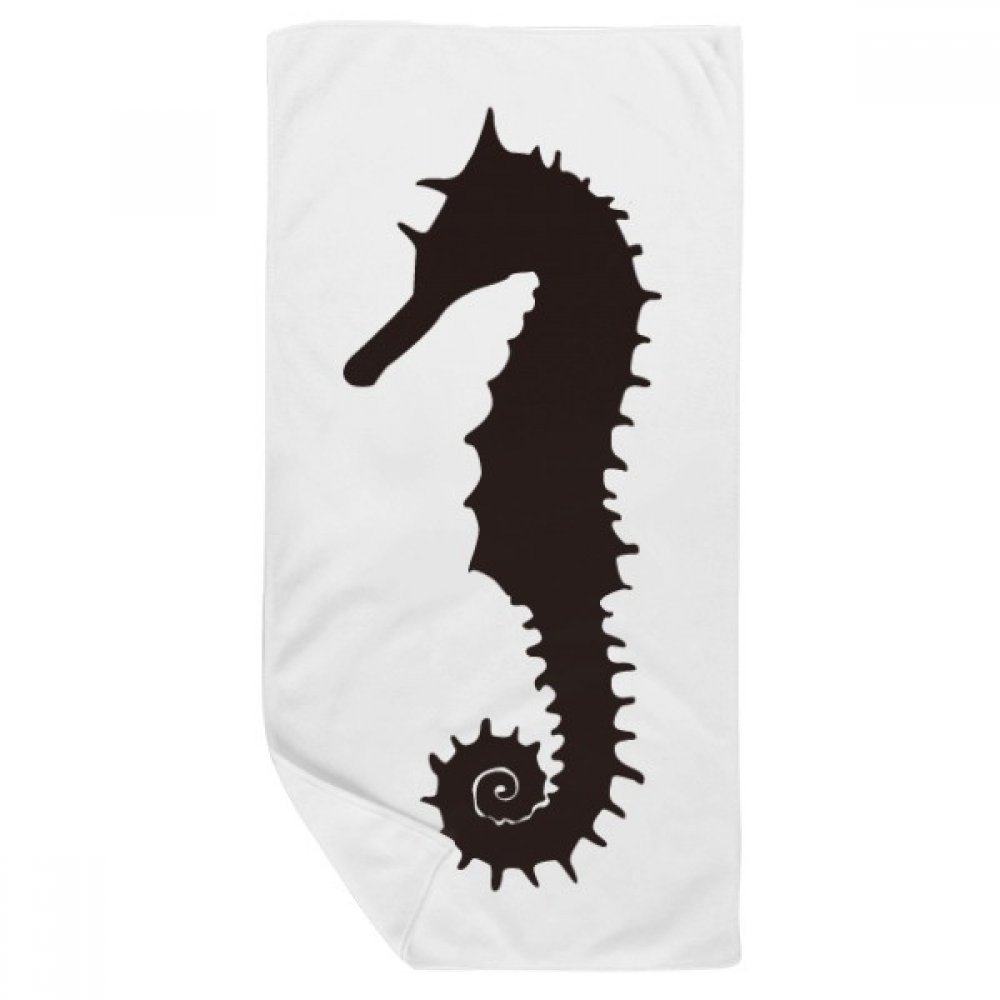 Serviette de bain hippocampe noir pour le sport et le soin du visage