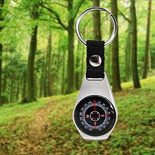 Keychain Pocket Compass Equipment, 2 Pack Key Ring Military Survival Magnetic Mini Metal Compass, Waterproof, Gear Compass for Men Kids Hiking Watch, Suunto, Camping, Adventure Outdoor Accessories