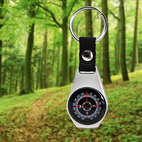 2 Pack Style Key Ring Compass | Keychain Military Magnetic Compass | Waterproof/Shockproof | Mini Metal Keychain Compass | Survival Gear Compass For Kids Hiking, Camping, Motoring, Outdoor #TOP4