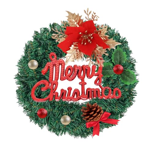 Weihnachtskranz 30cm Türkranz, Weihnachtsdeko Kranz für Fenster &...