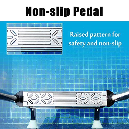 Escalera para piscina de acero inoxidable con 3 peldaños antideslizantes miniatura 3