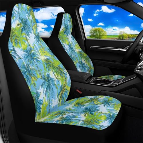 Housse de sièges auto palmier aquarelle 52x138 cm pour avant de berline et camion