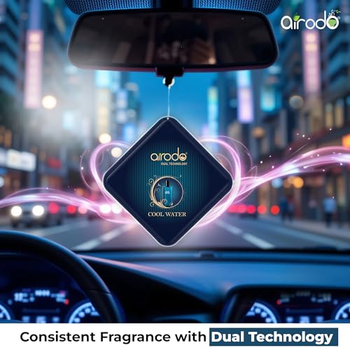Image of Airodo Cool Water Luxury Gel Air Freshener with Dual Technology For Living Room, Office, Car, Bathroom | Lasts up to 30 days | Easy to Use, Non-Spill & Long-Lasting | 10g (Pack of 4)