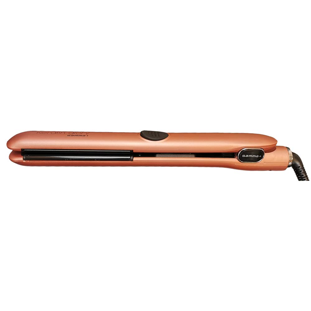 GAMMAPIU' Lisseur de cheveux professionnel Keratin Glory, Fer à lisser pour traitements à la kératine, cheveux brillants, 6 réglages de chaleur, arrêt automatique (Or Rose)