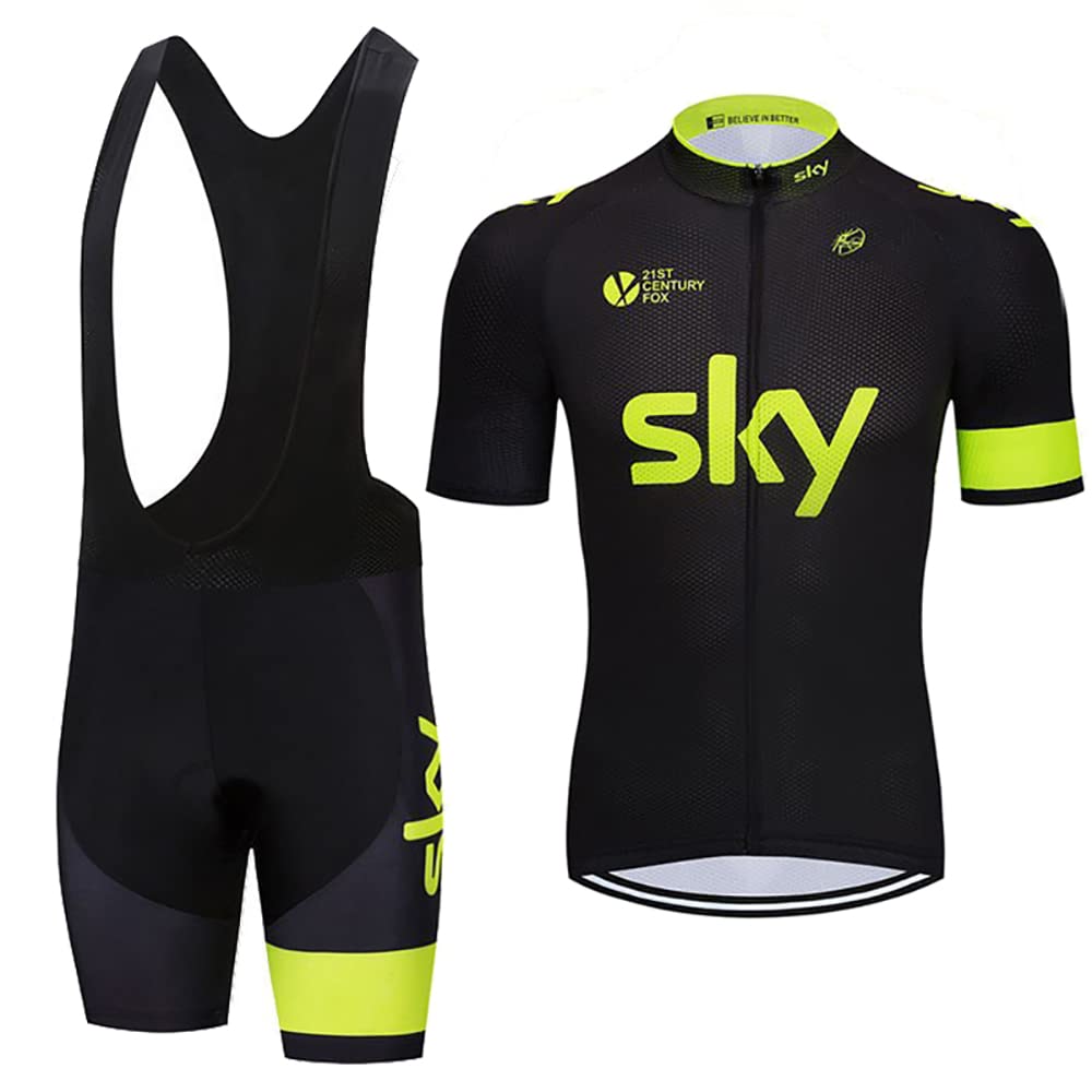 TOMVAESMens Cycling Suits,Mens Biking Suits,Mens Cycling Jersey,Half Sleeve Breathable Cycling,Short Sleeve and Summer Bib Padded Cycling Shorts for Outdoor Sports (S)