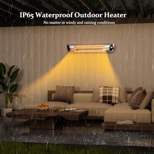 Danluke Infrared Heater 24H Timer Outdoor Heater,Ip65 Waterproof, Infrared Electric Patio Heater,9 Levels Heating Touchscreen With Remote Electric Heater,Restaurant Backyard,1500W thumb #4