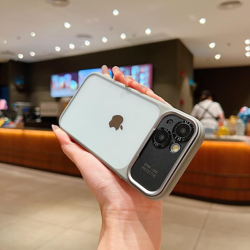 Image of LuxuryKase Shockproof Clear Case for iPhone 15 | Camera Lens Protection | Slim Transparent Soft TPU Bumper | Anti-Yellow | Flexible Scratch Resistant Protective Cover - Grey