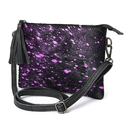 cowhide and hair on Pouch bag Genuine cowhide hair on small crossbody Bag with adjustable detachable strap2