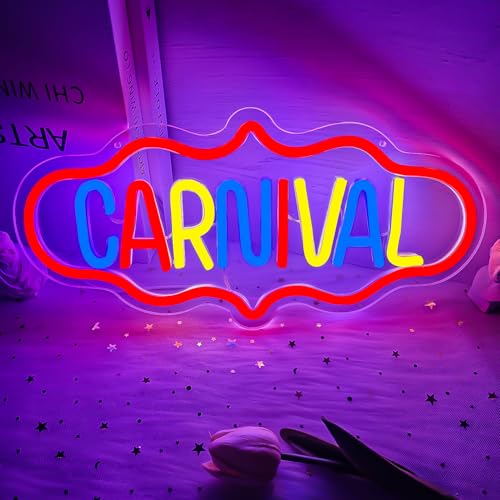 Image of Carnival Neon Sign Carnival Signs Dimmable Carnival Party Neon Light Sign Circus Carnival Theme Party Decorations Led Wall Decor for Birthday