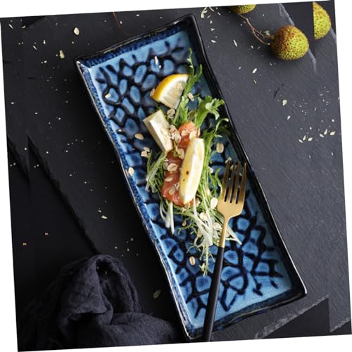 Plato rectangular de cerámica para sushi 12 pulgadas miniatura 2