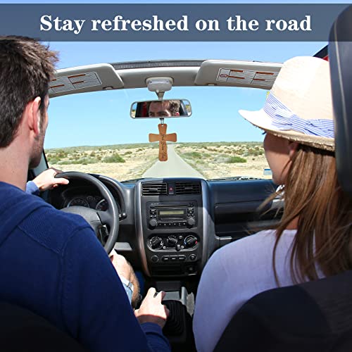 Image of Fumete 24 Pcs Christian Gifts for Men Cross Car Air Fresheners Bulk God Bless You Air Freshener Religious Fresh Scented Hanging Ornaments Gifts for Church Vbs Sunday School Car Driver