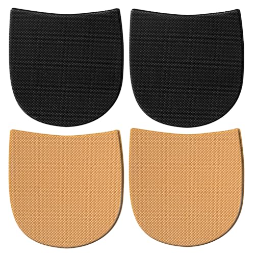 Image of Vin Beauty Shoe Repair Rubber Heels, Repair Rubber Boot Heel Replacement Caps Anti-Slip Boot Heel Replacements for Men's and Woman's 5 /32 Inch (4mm) Thick, 2 Pairs (Black+Light Brown)