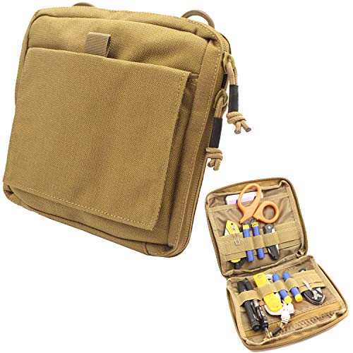Itoofa8 Molle Admin Pouch Tactical EDC Tool Pouch Military Modular Utility Organizer Bag (TAN)
