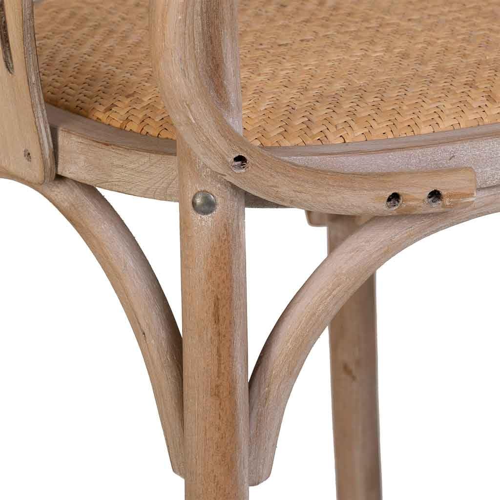WANDERLUST DECO Silla de Madera y asiento de ratán 40x40x80h cm