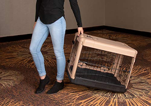 Pet Gear “The Other Door” 4 Door Steel Crate for Dogs/Cats with Garage-Style Door, Includes Plush Bed + Travel Bag, No Tools Required, Beige - Image 5