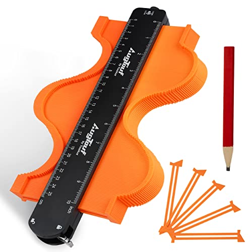 AugTouf Contour Gauge (10 Inch Lock) Profile Tool, Lock-Precisely Copy Irregular Shape Duplicator, Father's Day, Christmas and Birthday Gifts for Dad Husband Women Him Grandpa