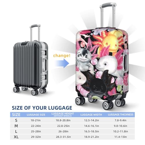 Axolotl (32) Luggage Cover, Protective Washable Suitcase Cover - Travel High Elastic Fibers Suitcase Protector Fits Small3