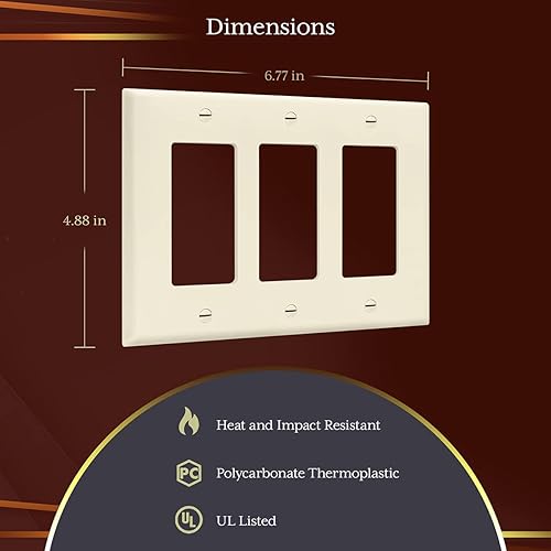 Miniatura 3 de ENERLITES Rêve Collection - Placa decorativa de pared para interruptor de luz o toma de receptáculo, acabado mate, tamaño mediano de 1 banda, 4.88 x