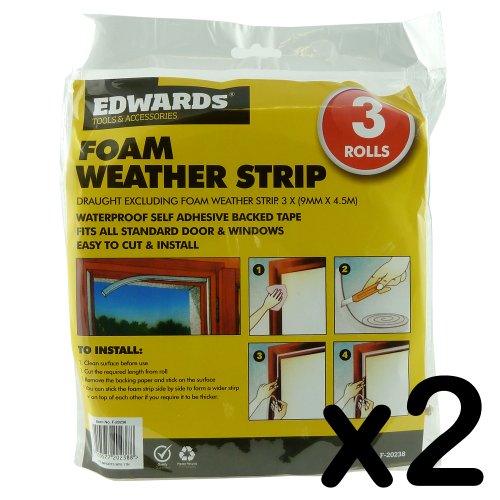 We Search You Save - Nuevo tiro excluder espuma rollos - ideal para todas las puertas, ventanas impermeable autoadhesiva respaldados por cinta