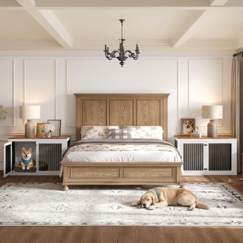 Image of AMERLIFE Dog Crate Furniture for Medium /Large Dogs with Storage and Divider